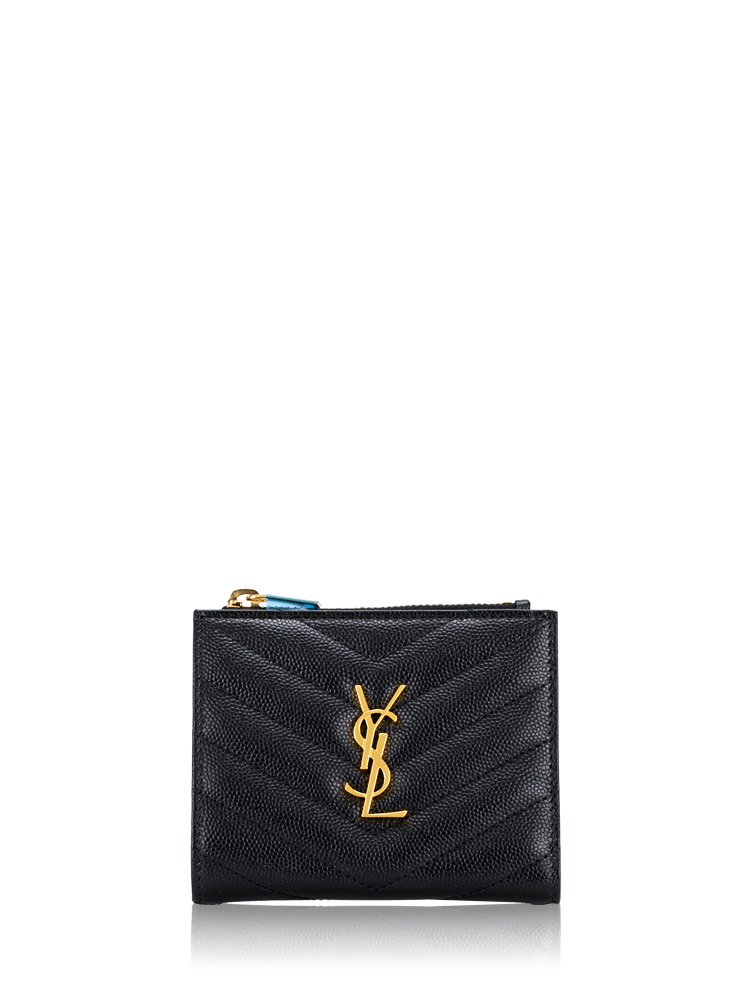 Grain De Poudre Matelasse Cassandre Bi-Fold Wallet Black