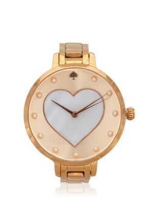Classic Metro Heart Stainless Steel Watch Rose Gold