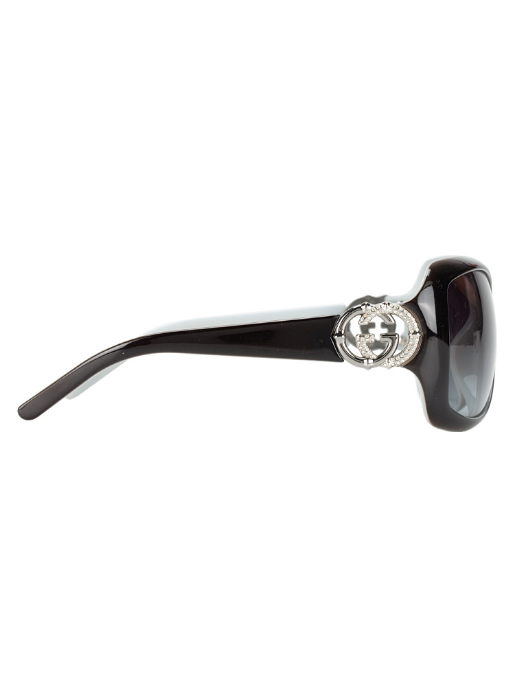 GG3068 Interlocking G Bamboo Rhinestone Dark Brown