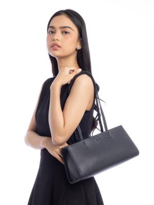 Thea East West Satchel Black
