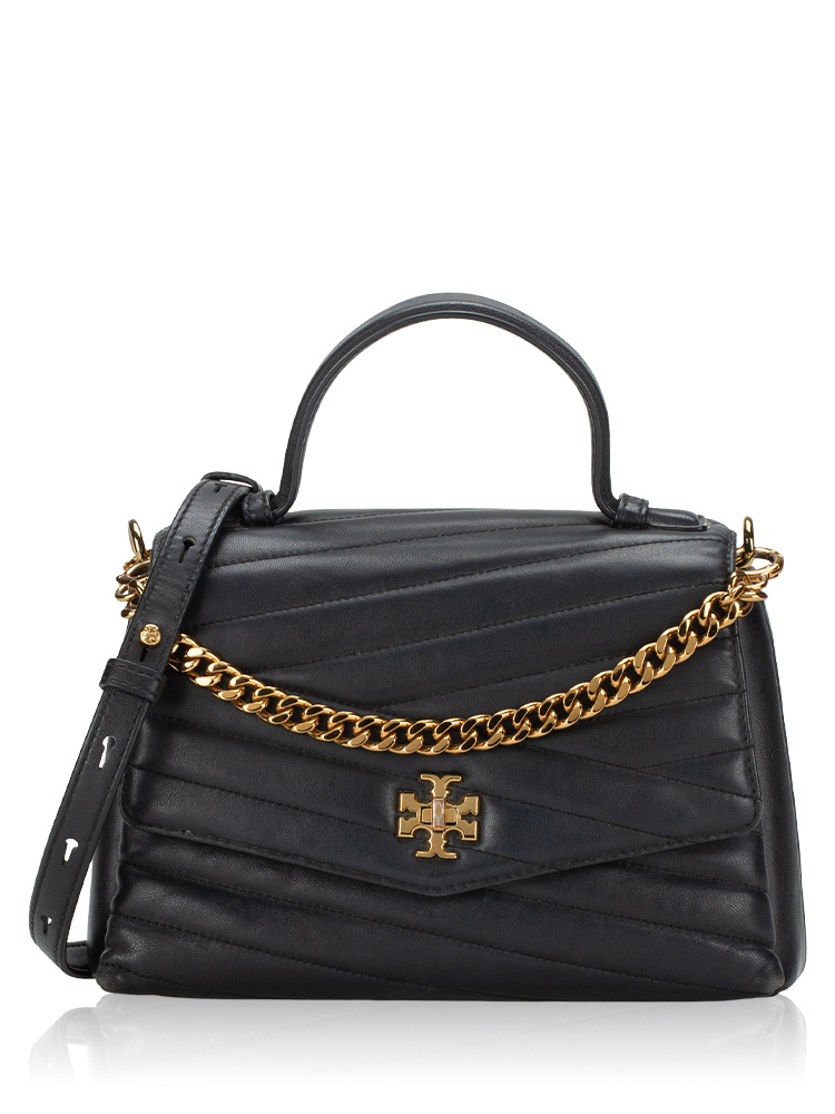 Kira Chevron Top Handle Satchel Black