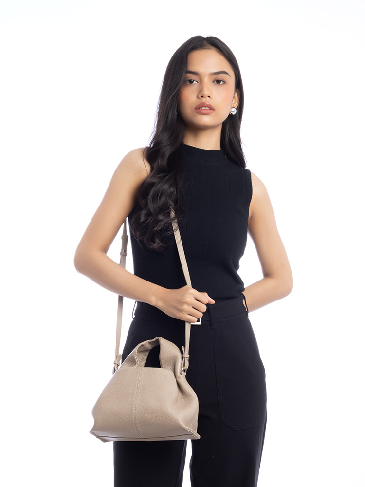 Textured Calfskin Numero Neuf Mini Taupe