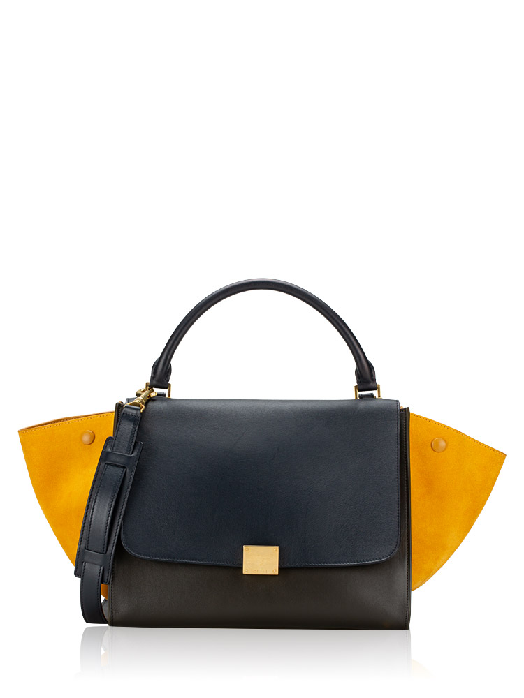 Tricolor Medium Trapeze Amber Navy Dark Green