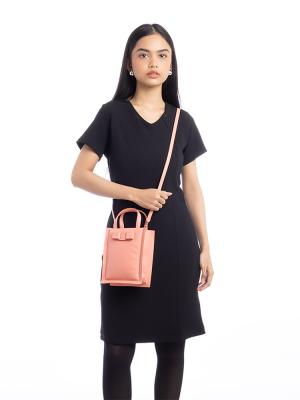 Calfskin Viva Bow Mini Top Handle Crossbody Corallo