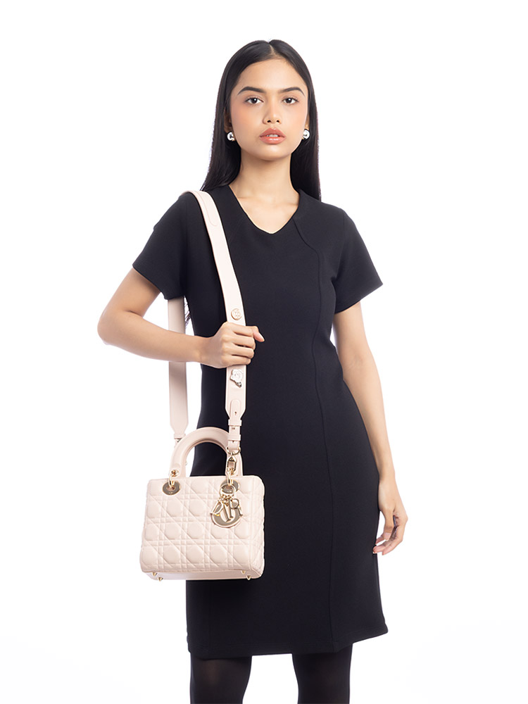 Lambskin Cannage My ABCDior Small Lady Dior Powder Pink