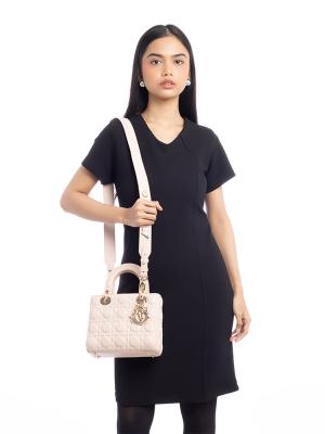 Lambskin Cannage My ABCDior Small Lady Dior Powder Pink