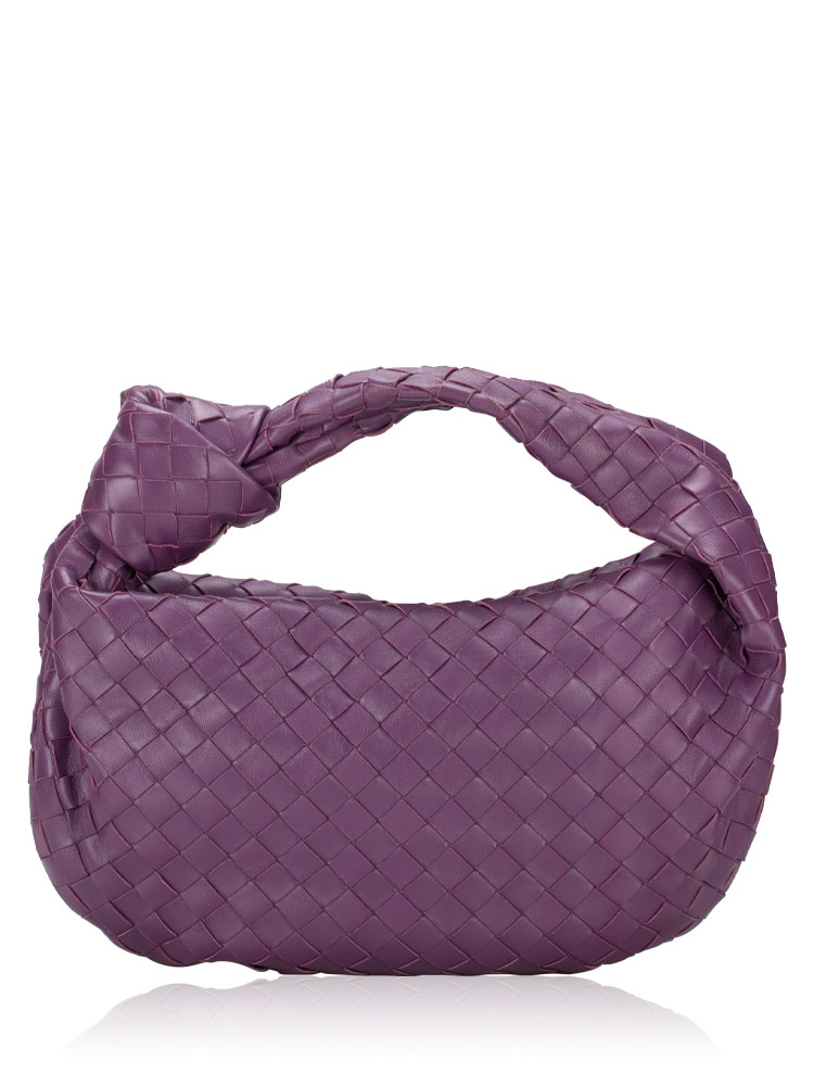 Nappa Intrecciato Jodie Small Hobo Eggplant