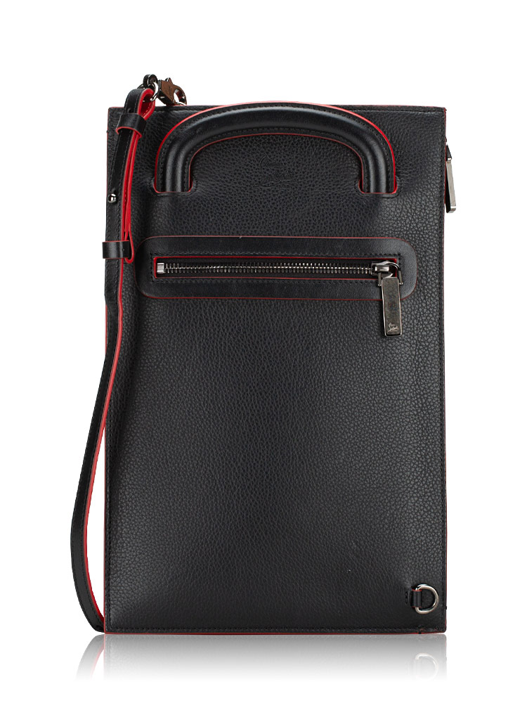 Calfskin Spiked Trictrac Small Crossbody Black