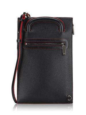 Calfskin Spiked Trictrac Small Crossbody Black