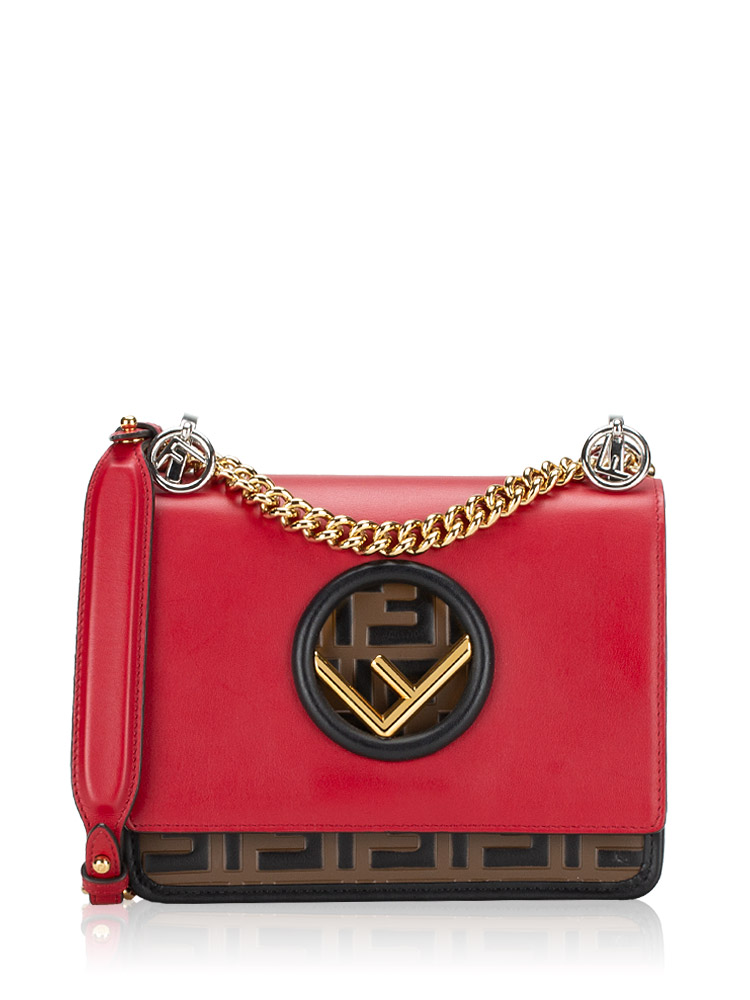 Vitello Century FF 1974 Embossed Kan I Small Shoulder Bag Strawberry