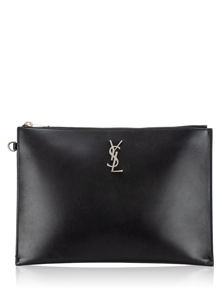 Smooth Calfskin Monogram Cassandre iPad Pouch Black