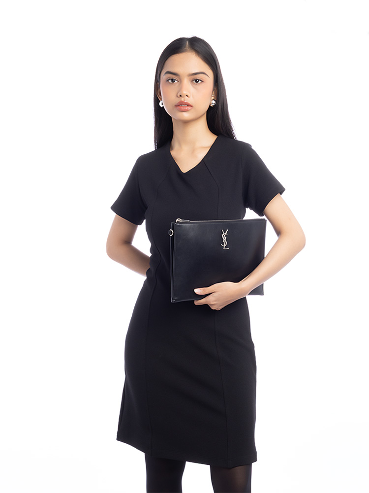 Smooth Calfskin Monogram Cassandre iPad Pouch Black