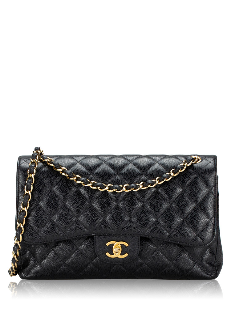 Caviar Classic Jumbo Double Flap Bag Black