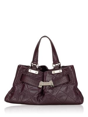 Lambskin Paris-Londres Door Latch Shopper Purple