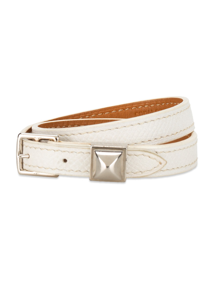 Epsom Medor Double Tour Bracelet Blanc Sz S