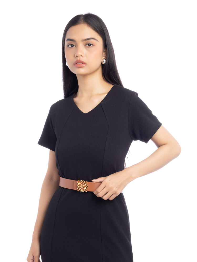 Calfskin Anagram 35mm Reversible Belt Tan Black Sz 90