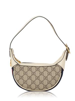 GG Supreme Web Ophidia Mini Half Moon Hobo Beige Mystic White