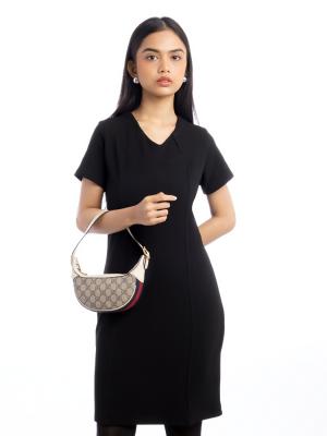 GG Supreme Web Ophidia Mini Half Moon Hobo Beige Mystic White