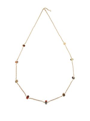 Crystal Sautoir Gamble Long Necklace Rainbow