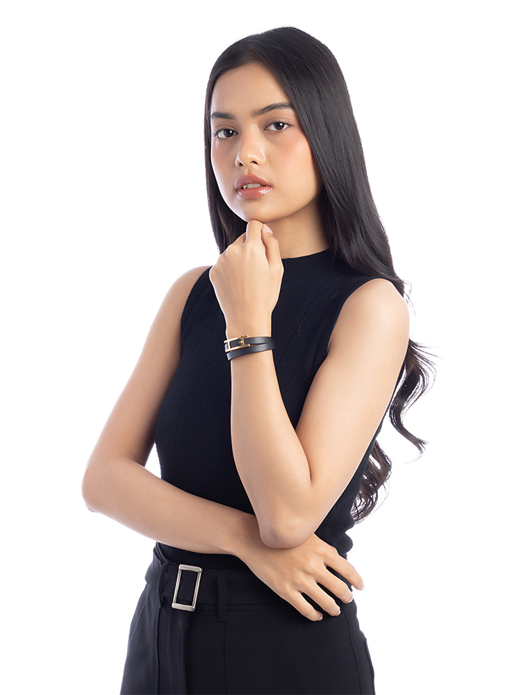 Swift Behapi Double Tour T2 Reversible Bracelet Black Gold