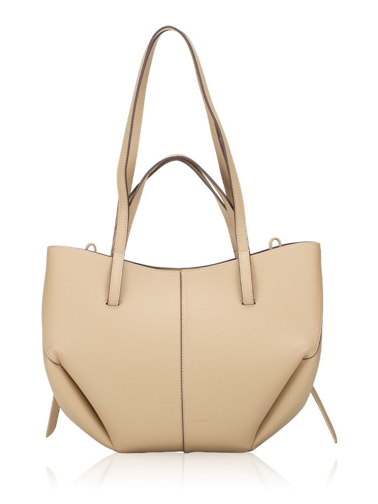 Textured Calfskin Cyme Mini Tote Sand