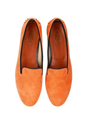 Suede Smoking Slippers Arancio Chiaro Sz 36.5