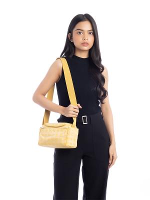 Nylon Travel Ligne Shoulder Bag Yellow