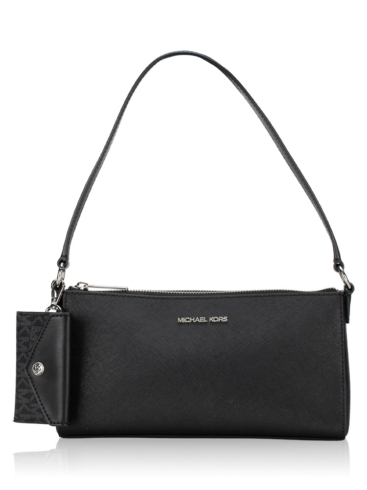 Vincent Signature Leather Pochette with Card Case Black