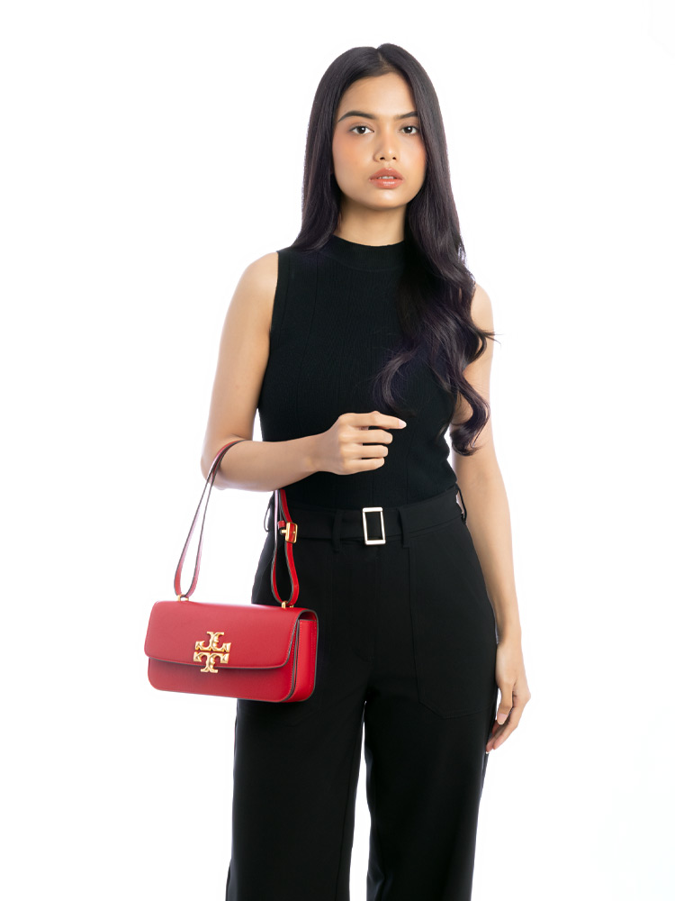 Eleanor East West Small Convertible Shoulder Bag Tory Red