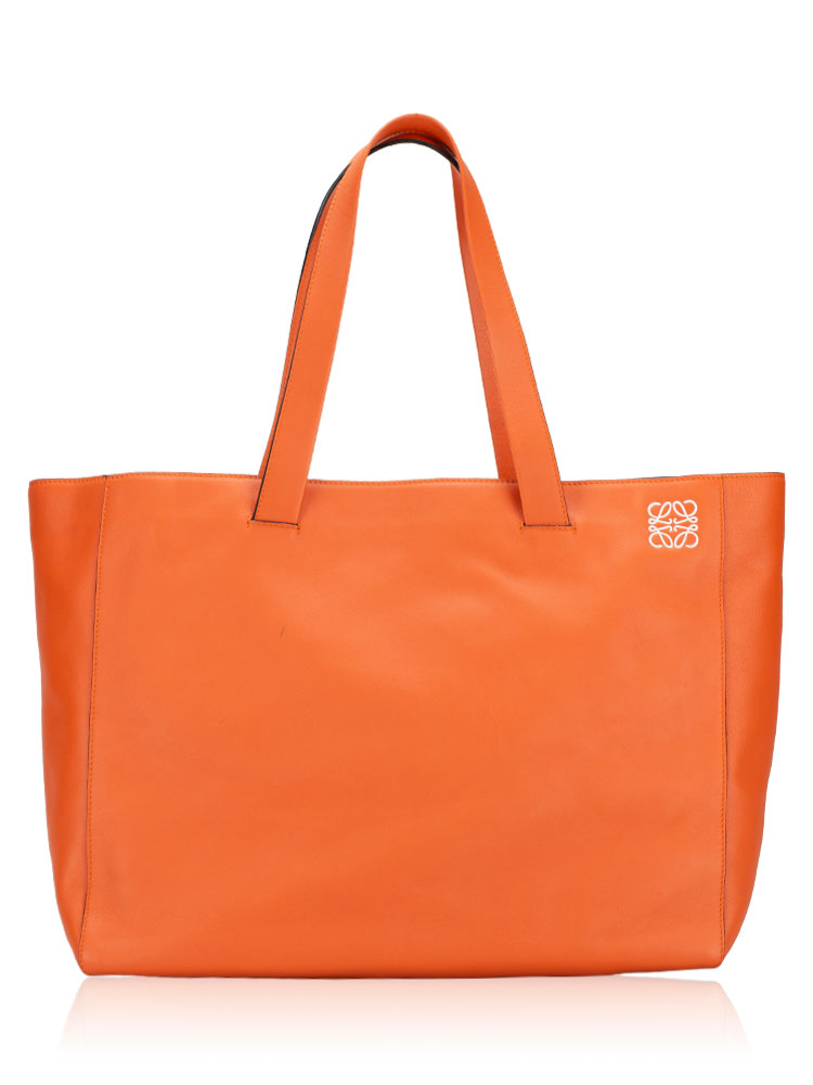 Calfskin Anagram East West Tote Orange