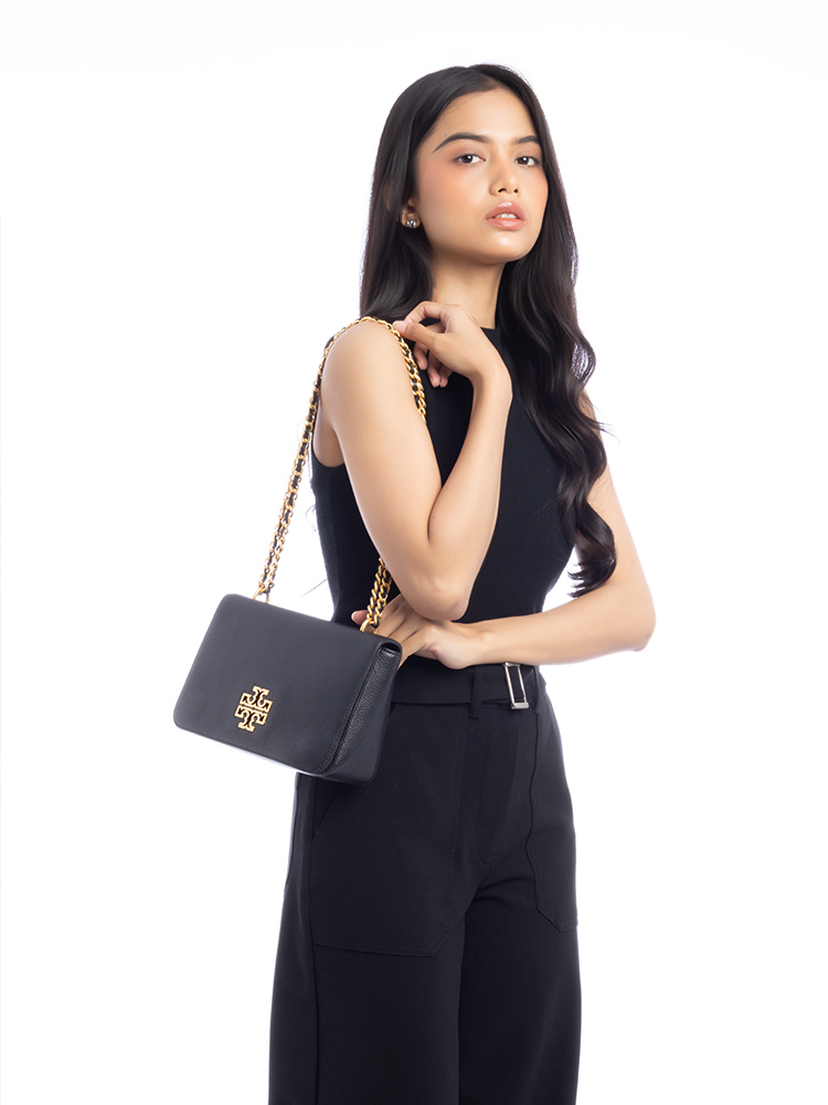 Britten Leather Adjustable Shoulder Bag Black