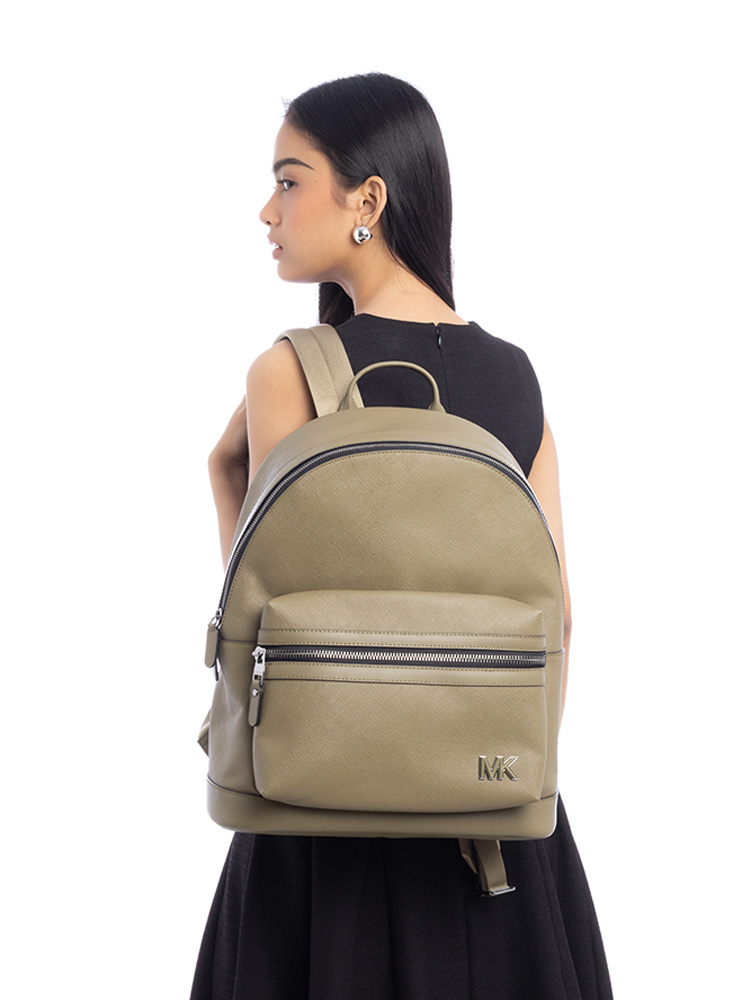 Edison Leather Backpack Safari Green