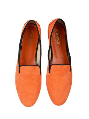 Suede Smoking Slippers Arancio Chiaro Sz 38.5