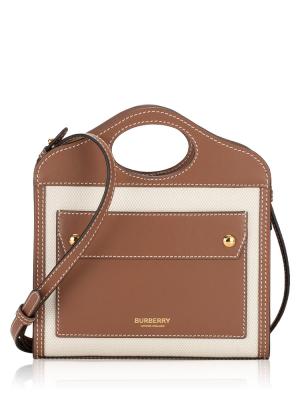 Canvas Two Tone Micro Pocket Bag Natural Malt Brown