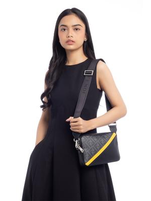 Vitello Liberty FF 1974 Diagonal Camera Bag Grey Yellow