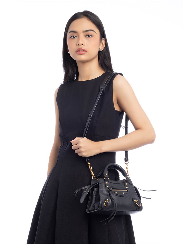 Grained Calfskin Neo Classic Mini City Black