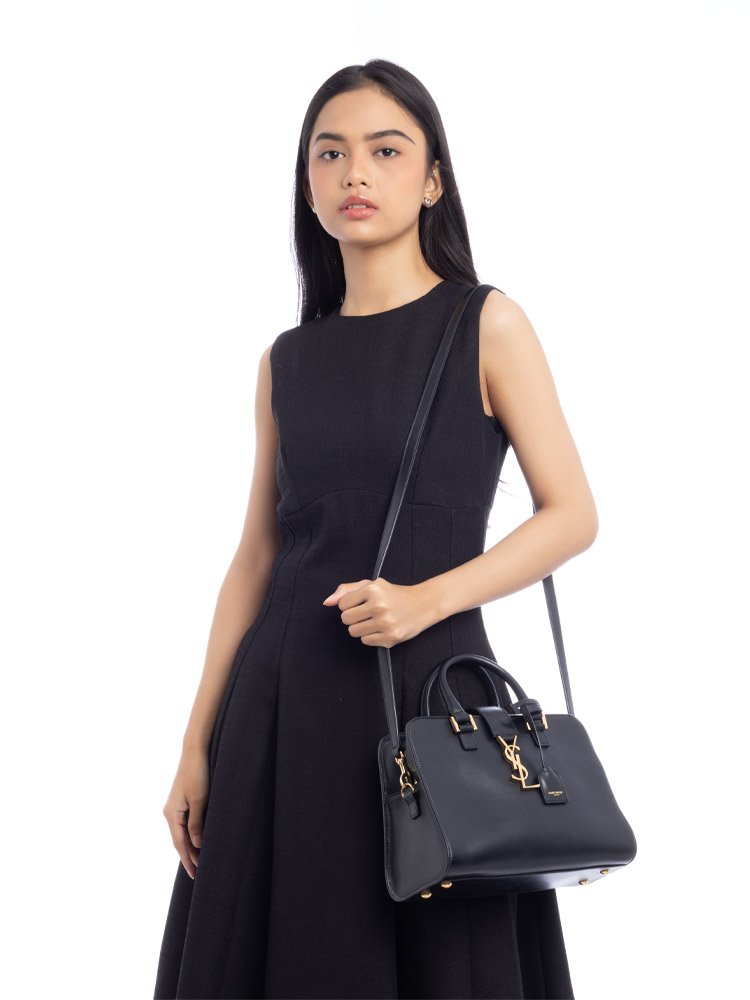 Calfskin Monogram Baby Cabas Black