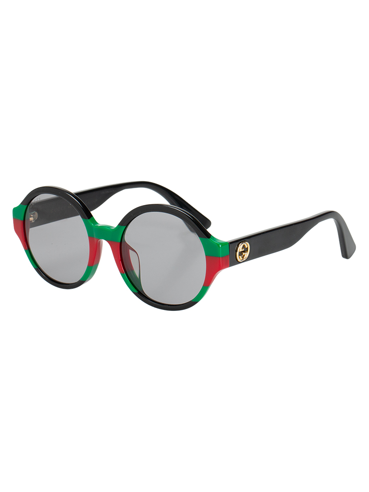 GG0280SA Round Web Sunglasses Black
