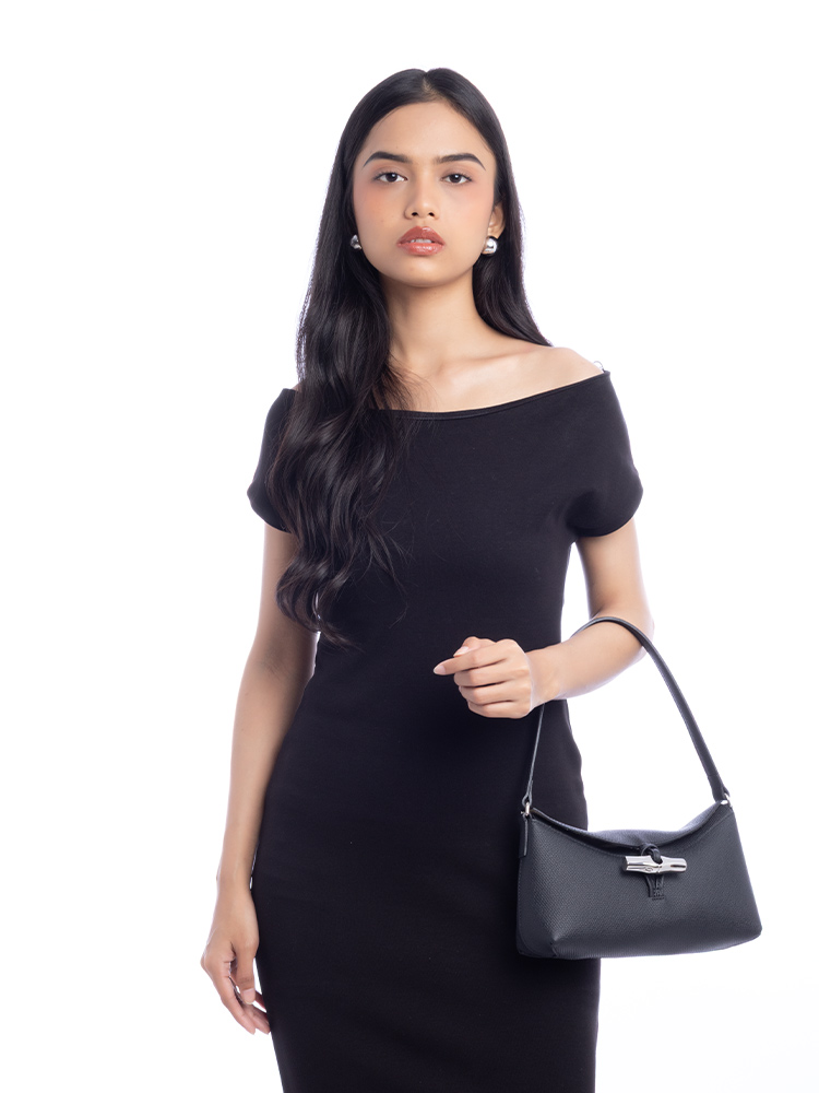 Le Roseau Small Hobo Bag Black