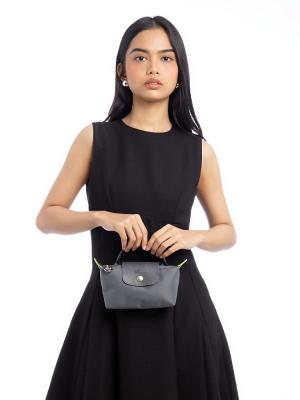 Le Pliage Green Pouch With Handle Graphite