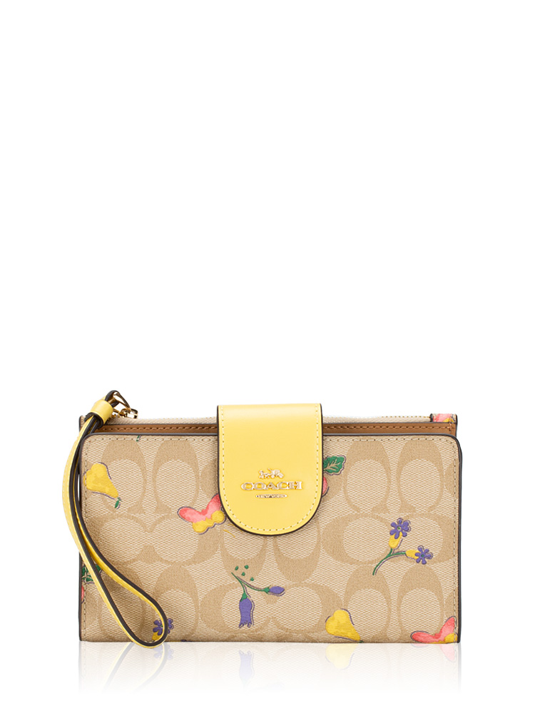 C8751 Signature Dreamy Veggie Phone Wallet Light Khaki Yellow