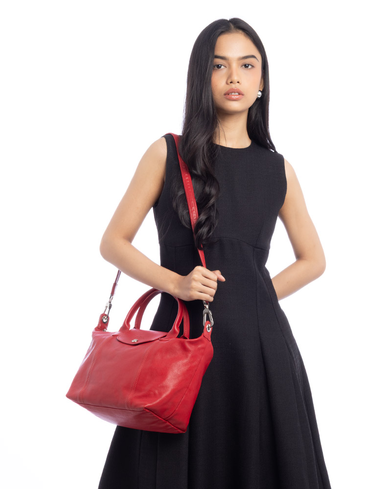 Le Pliage Cuir Small SH Red