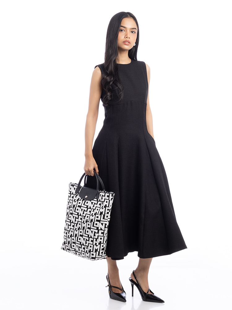 Le Pliage LGP Medium Tote Black White