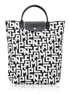Le Pliage LGP Medium Tote Black White