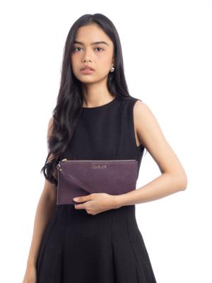 Leather Large Wristlet Mulberry