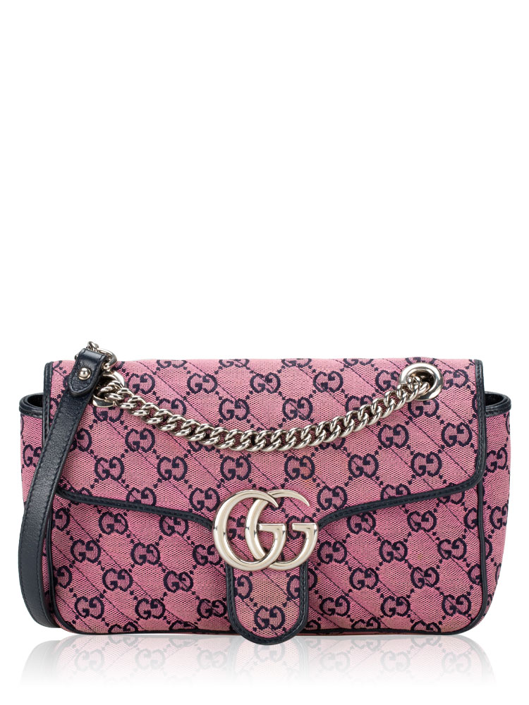 GG Marmont Matelasse Small Shoulder Bag Pink Blue