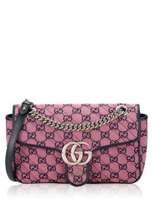 GG Marmont Matelasse Small Shoulder Bag Pink Blue
