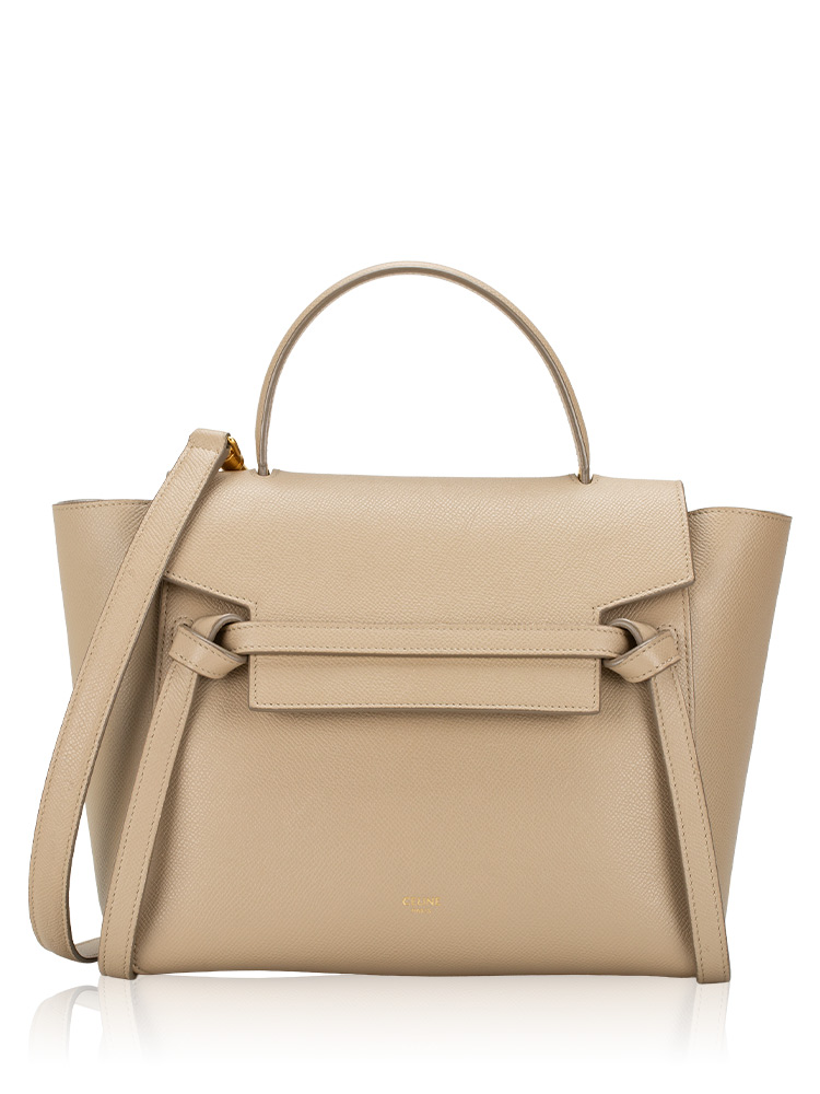 Grained Calfskin Micro Belt Bag Light Taupe