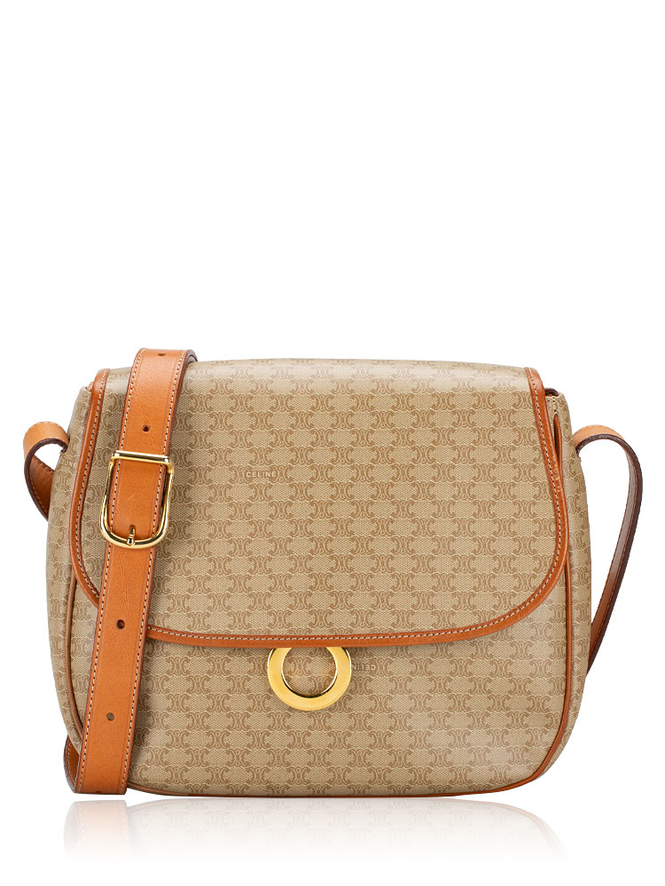 Vintage Macadam Flap Shoulder Bag Beige