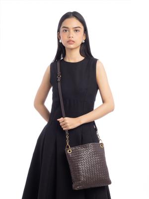 Nappa Intrecciato Messenger Ebano